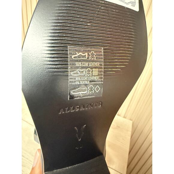 AllSaints Lenora Western Black Leather Bootie Size 10 Women's Shoes - Picture 9 of 14